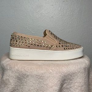 Michael Kors rose gold rhinestone shoes